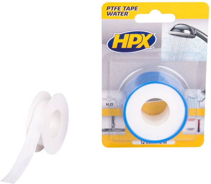 HPX PTFE waterafdichtingstape blister (2 stuks) | Wit | 12mm x 12m WT0012