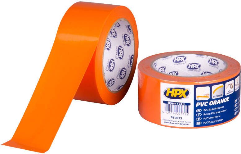 HPX PVC beschermingstape | Oranje | 50mm x 33m PT5033