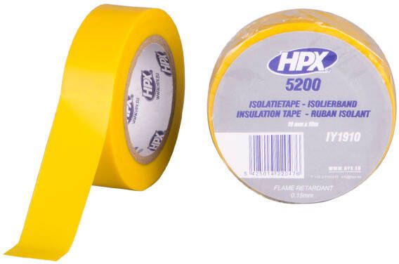 HPX PVC isolatietape | Geel | 19mm x 10m IY1910 | 120 stuks IY1910