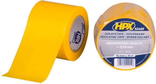 HPX PVC isolatietape | Geel | 50mm x 10m YI5010 | 100 stuks