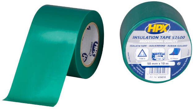 HPX PVC isolatietape | Groen | 50mm x 10m VI5010 | 100 stuks VI5010