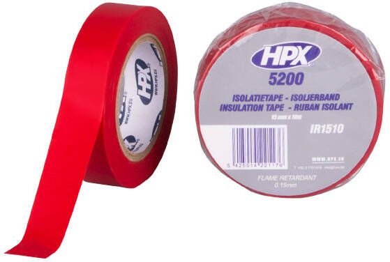 HPX PVC isolatietape | Rood | 15mm x 10m IR1510 | 200 stuks IR1510