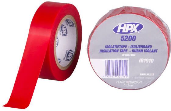 HPX PVC isolatietape | Rood | 19mm x 10m IR1910 | 120 stuks IR1910