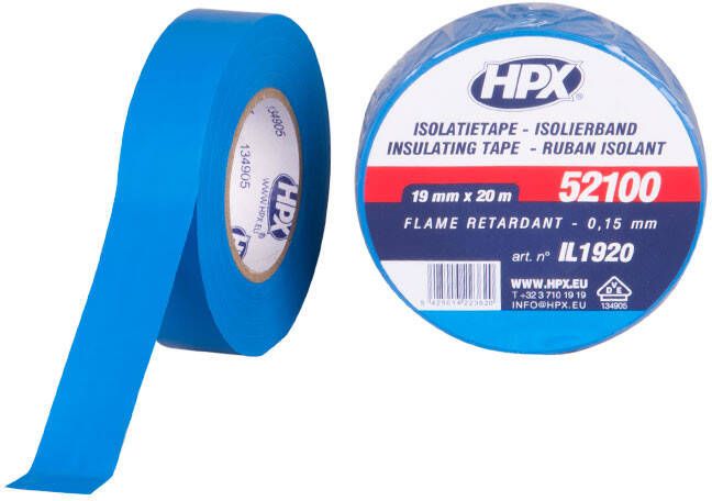 HPX PVC isolatietape VDE | Blauw | 19mm x 20m IL1920 10 stuks IL1920