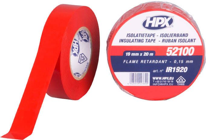 HPX PVC isolatietape VDE | Rood | 19mm x 20m IR1920 10 stuks IR1920