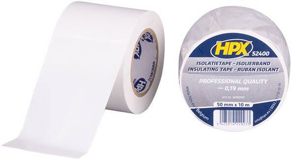 HPX PVC isolatietape | Wit | 50mm x 10m WI5010 | 100 stuks WI5010