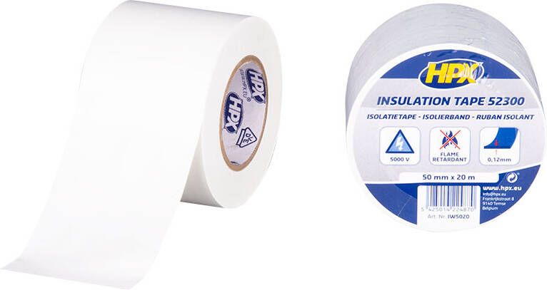 HPX PVC isolatietape | Wit | 50mm x 20m IW5020