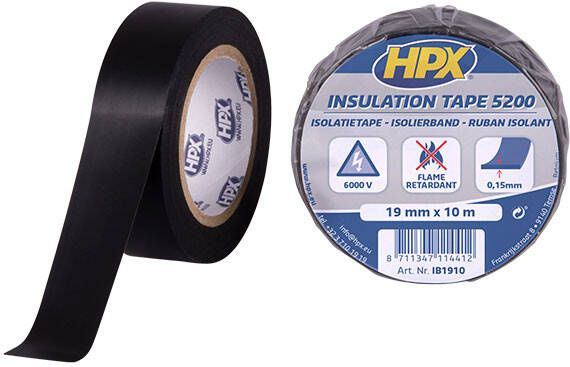 HPX PVC isolatietape | Zwart | 19mm x 10m IB1910