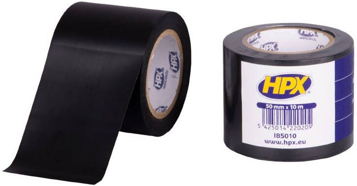 HPX PVC isolatietape | Zwart | 50mm x 10m IB5010 | 24 stuks