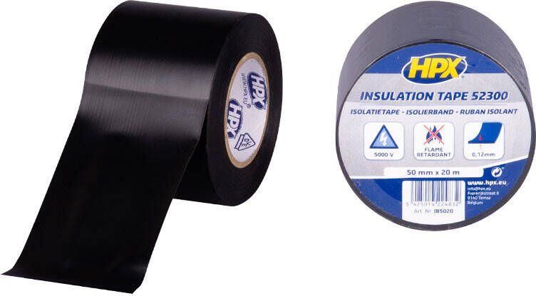 HPX PVC isolatietape | Zwart | 50mm x 20m IB5020