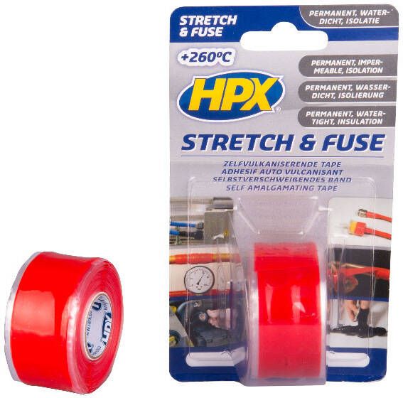 HPX Stretch & Fuse zelfvulkaniserende tape | Rood | 25mm x 3m SO2503 | 6 stuks SO2503