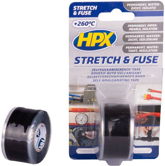 HPX Stretch & Fuse zelfvulkaniserende tape | Zwart | 25mm x 3m SZ2503