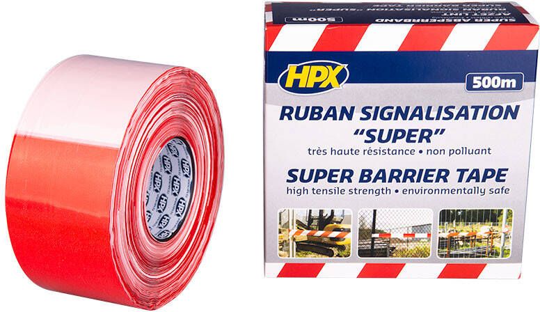 HPX Super Afzetlint | Wit Rood | 80mm x 500m BS80100