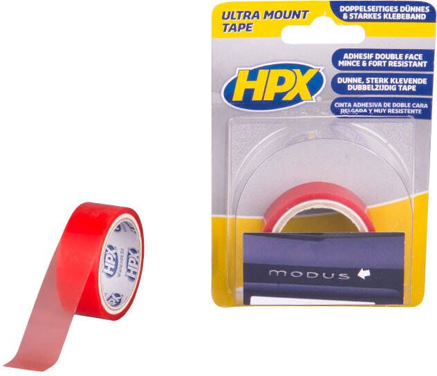 HPX Ultra Mount bevestigingstape | Transparant | 19mm x 1 5m ZC10 | 20 stuks ZC10