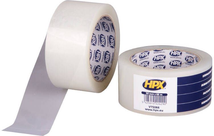 HPX Verpakkingstape | Transparant | 50mm x 66m VT5066