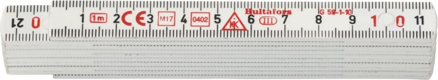 Hultafors Duimstok G 59 1m | 10-delig | Wit HU200364