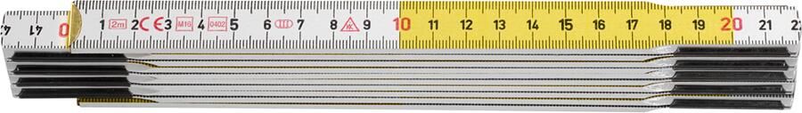 Mtools Hultafors Duimstok T59 Hout Wit Geel 2 meter 10 delen T59-2-10VG TR |