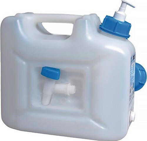 Hünersdorff Hunersdorff Waterjerrycan | 12 l HDPE met aftapkraan + pompdispenser | H310x165xD350 mm | 1 stuk 816510 816510a