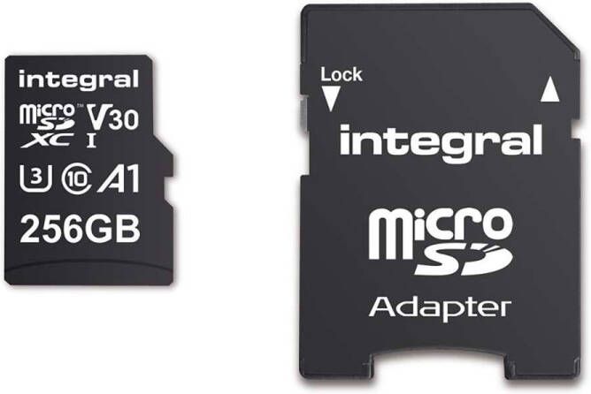 Integral High Speed MicroSDHC XC Geheugenkaart incl. adapter 256 GB | 1 stuks MSDX256G100V30