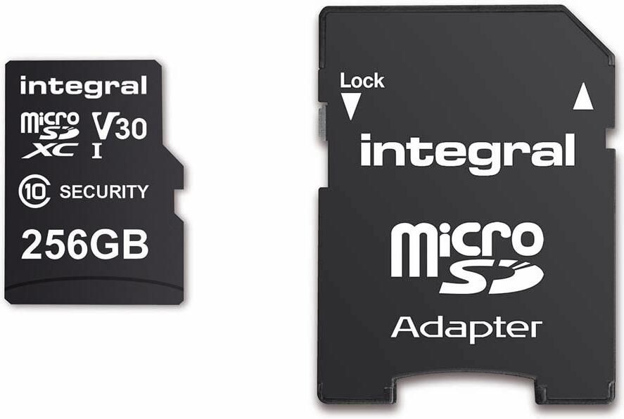 Integral 256 GB beveiligingscamera microSD-kaart voor dashcams home cams CCTV bodycams en drones INMSDX256G10SE