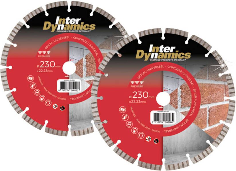 Inter Dynamics Diamantzaag Universeel Premium Beton Actieset 230mm 130230