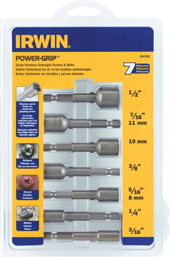 Irwin Powergripset: 3 16”-1 2” 7 stuks IR394100