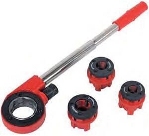 Rothenberger Ratelsleutel set met 4 stansmessen (1 2 "- 3 4" 1 ")