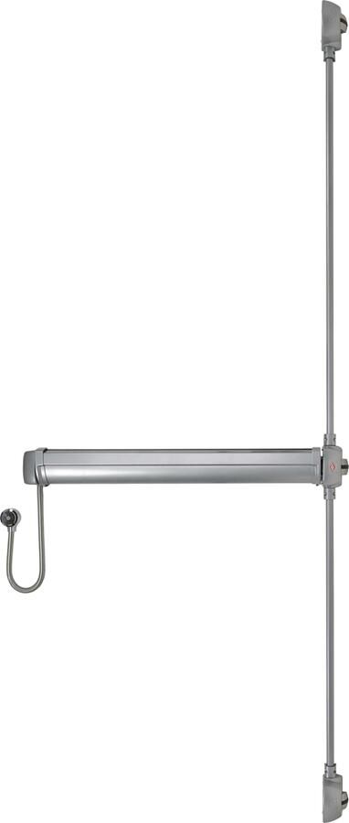 JPM FC-EA-31 Elektromechanische paniekbalk Fluid Control Uit- en Ingang | type: C | 3 punts: lateraal | kruk | kleur: aluminium | lengte: 835 mm