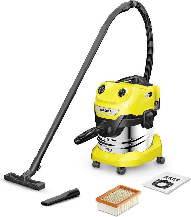 Karcher Accu aangedreven nat- en droogstofzuiger WD 4-18 S V-20 22 Dual | 18V | zonder accu's en lader 1.628-625.0