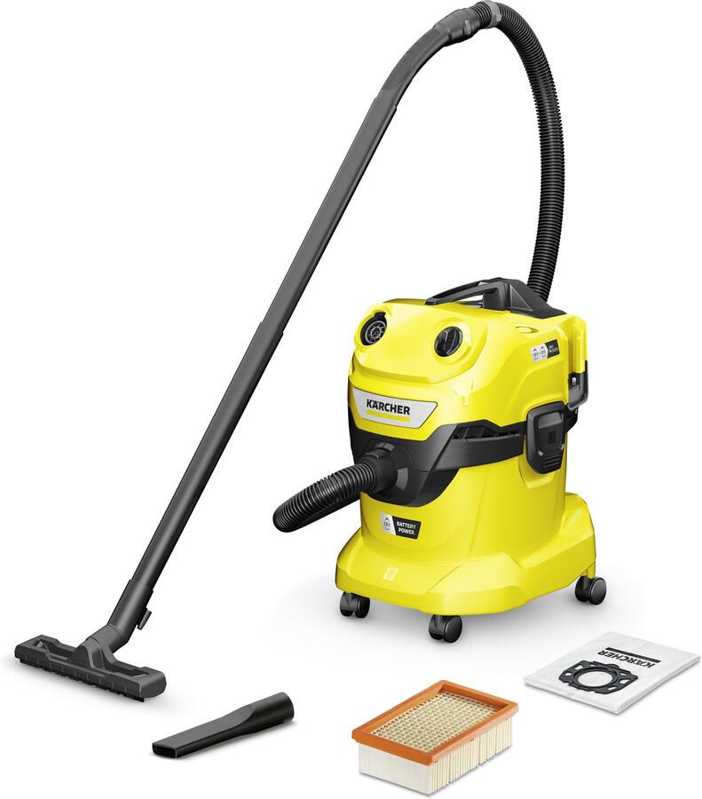 Karcher Accu aangedreven nat- en droogstofzuiger WD 4-18 V-20 22 Dual | zonder accu's en lader 1.628-600.0
