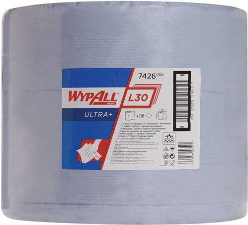 Kimberly-Clark Poetsdoek | L380xB330ca. mm | blauw | 3 laags geperforeerd | wiel | 1 stuk 7426