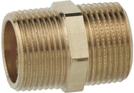 Kirchhoff Dubbele nippel van rood messing blank 1 4"ET (3280) 988951513