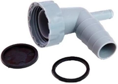 Kirchhoff ECO-SAVE kunststof apparaataansluiting 90° grijs 1"x 3 4"-mondstuk met condensaansluiting 988379019