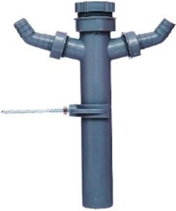 Kirchhoff ECO-SAVE kunststof dompelbuis grijs 1 2"H x 250 mm voor DN40 mm sifon 3 4" dubbele apparaataansluiting 98837939