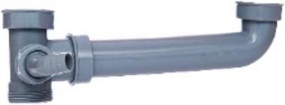 Kirchhoff ECO-SAVE kunststof dubbele spoelbakafvoeraansluiting grijs 1 2" x 40 mm met 3 4" apparaataansluiting 98837049