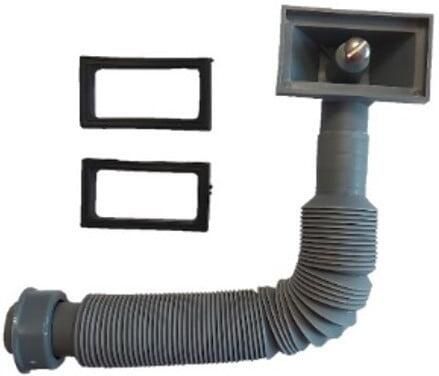 Kirchhoff ECO-SAVE kunststof flexibele overloopaansluitbuis grijs 1" x 140-440 mm voor zeefkorfventiel 98835549
