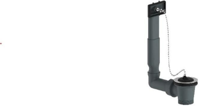 Kirchhoff ECO-SAVE kunststof gootsteenafvoer en overloopgarnituur grijs 1 2"ET x 70 mm in hoogte verstelbaar overloop aan de zijkant 98834149