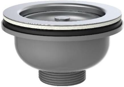Kirchhoff ECO-SAVE kunststof korfventiel grijs 1 2" ET roestvrijstalen ventielbeker en zeef Ø114 mm 98835249