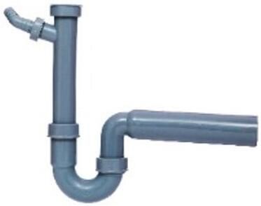 Kirchhoff ECO-SAVE kunststof spoelbak buisvormige sifon grijs 1 2" IG x 50 mm met 3 4" apparaataansluiting 98831449