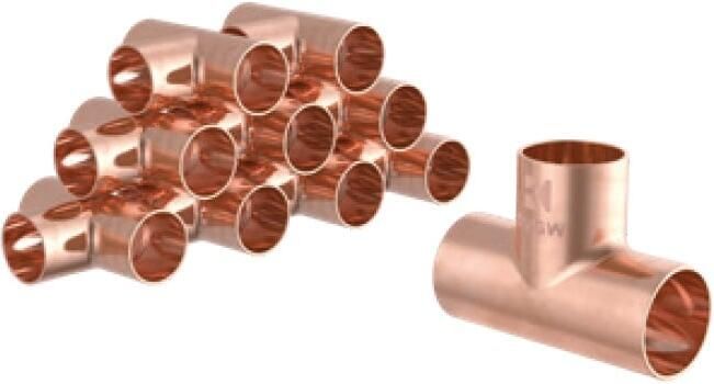 Kirchhoff Koperen T-stuk blank 18 mm 3 sockets (5130) (10x) 989048655