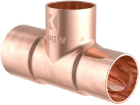 Kirchhoff Koperen verloopstuk T-stuk blank 18 mm x 15 mm x 18 mm 3 sockets (5130) 989272017