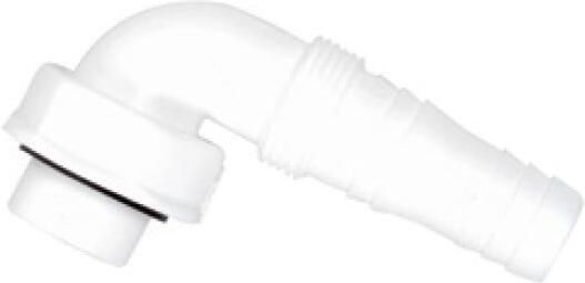 Kirchhoff Kunststof apparaataansluiting 90° wit 1"IT x 3 4"-mondstuk voor inbouw wasapparaatsifon 98839320