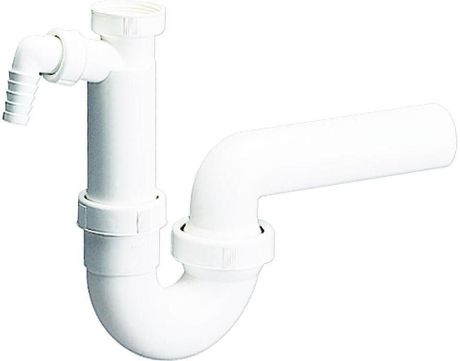 Kirchhoff Kunststof DALLMER spoelbak buisvormige sifon wit 1 2" H x 40 mm met kogelgewricht met 3 4" apparaataansluiting 20215