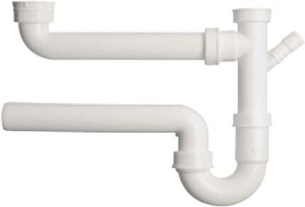 Kirchhoff Kunststof dubbele spoelbak buisvormige sifon wit 1 2"ER x 40 mm met 3 4" apparaataansluiting 98833348