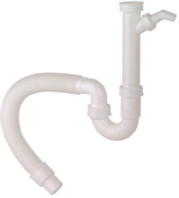 Kirchhoff Kunststof flexibele spoelbak buisvormige sifon wit 1 2" Í x DN 40 50 mm met 3 4" apparaataansluiting 98836548