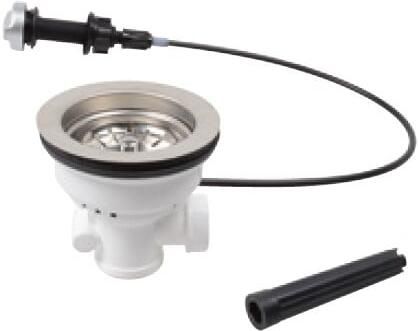 Kirchhoff Kunststof korfventiel bowdenkabel 1 2" ET RVS ventielbeker & zeef Ø114 mm met 1" overloopaansluiting 98835440
