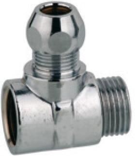 Kirchhoff Messing knelkoppeling T-stuk chroom 1 2"ER x 10 mm x 1 2"ET 989128148
