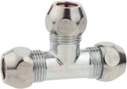 Kirchhoff Messing knelkoppeling T-stuk chroom 3 8" x 10 mm 986253148
