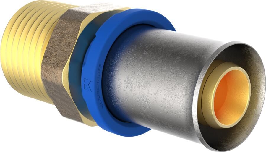 Kirchhoff Messing overgangsstuk blank 16 mm x 1 2"ET persfitting voor meerlagenbuis 988712155