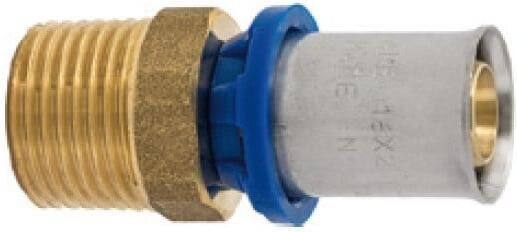 Kirchhoff Messing overgangsstuk blank 20 mm x 1 2"ET persfitting voor meerlagenbuis 988712255